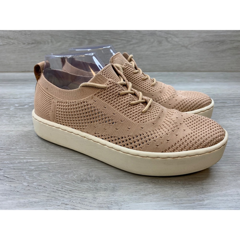 Born Women's Knit Lace Up Sneakers Tan Pink Size 8 Comfort Casual Shoes
